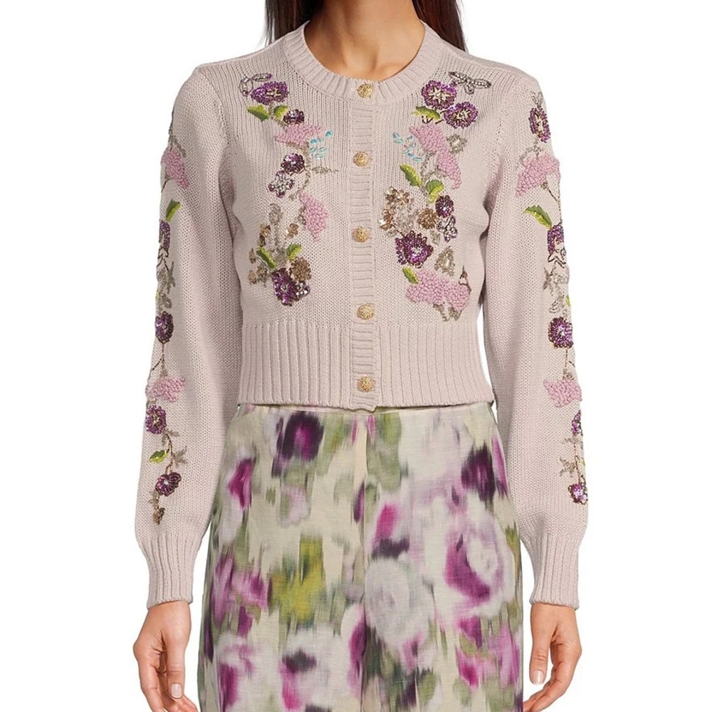 Floral Embroidered Women's Sweater